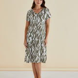 Elwood Dress - Olive Geometric Print