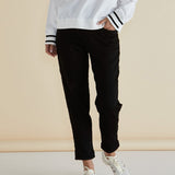 Harlow Denim Jogger - Black with Lurex