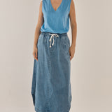 Brunch Denim Skirt - Oasis Blue