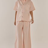 Saffra Short Sleeve Denim Shirt - Pink