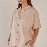 Saffra Short Sleeve Denim Shirt - Pink