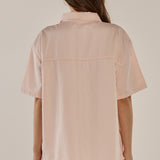 Saffra Short Sleeve Denim Shirt - Pink