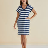 Zena T-Shirt Dress - Navy Bold Stripe