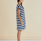 Zena T-Shirt Dress - Navy Bold Stripe