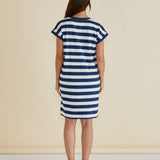 Zena T-Shirt Dress - Navy Bold Stripe