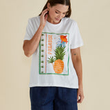 Ellia Crew Tee - Paradise Beach Print