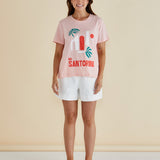 Ellia Crew Tee - Santorini Print