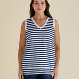 Mariah Tank - Navy Stripe