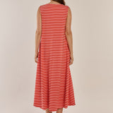 Sabrina Maxi Dress - Pink/Red Stripe