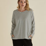 Brixley Long Sleeve Top - Black Stripe