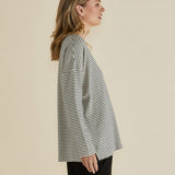 Brixley Long Sleeve Top - Black Stripe
