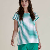 Caia Crew Tee - Green Stripe