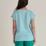 Caia Crew Tee - Green Stripe