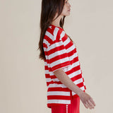 Relax Boxy Tee - Red Stripe
