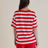 Relax Boxy Tee - Red Stripe