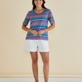 Riley Tee - Multi Stripe
