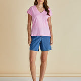 Tracy V-Neck Tee - Pink