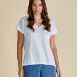 Tracy V-Neck Tee - White