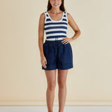 Emma Scoop Tank - Navy Bold Stripe