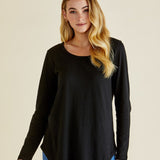 Megan Long Sleeve Top - Black