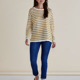 Natasha Knit Top - Gold Lurex Stripe