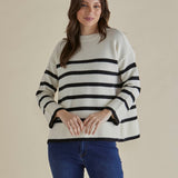 Edith Knit Jumper - Cream/Black Stripe