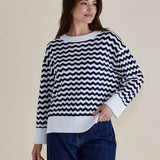 Ember Knit Jumper - Navy Wave Stripe