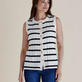Nicollete Knit Vest - Black Stripe