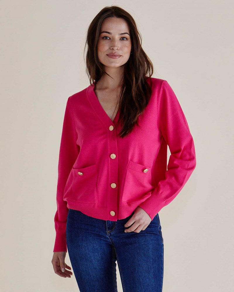 Leon Knit  Cardigan - Pink