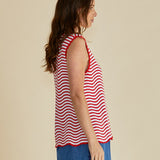 Aviva Tank - Red/White Stripe
