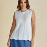 Aviva Tank - White Stripe
