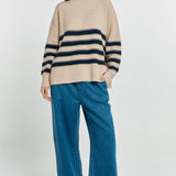 Camryn Sweater - Navy/Cream/Gold Stripe
