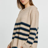 Camryn Sweater - Navy/Cream/Gold Stripe