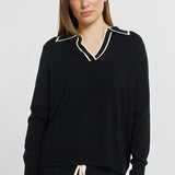 Makenna Polo Sweater - Black