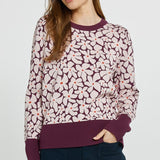 Maisie Sweater - Wine Petal Jacquard