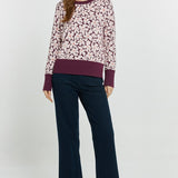 Maisie Sweater - Wine Petal Jacquard