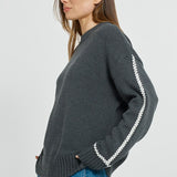 Contrast Stitch Sweater - Charcoal