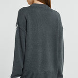 Contrast Stitch Sweater - Charcoal
