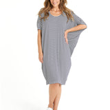 Maui T-Shirt Dress - Navy Blue/White Stripe