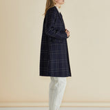Genevieve Coat - Gold/Navy Check