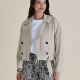 Adaline Crop Trench Coat- Beige