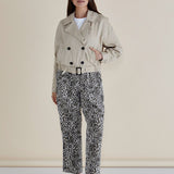 Adaline Crop Trench Coat- Beige
