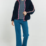 Aubrey Fleece Jacket - Navy Rainbow