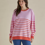 Easy Crew Sweat - Pink/Orange Stripe