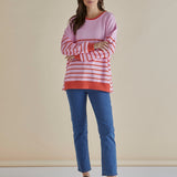 Easy Crew Sweat - Pink/Orange Stripe