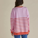 Easy Crew Sweat - Pink/Orange Stripe