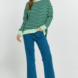Tide Sweatshirt - Dark Green/Green Stripe