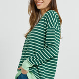 Tide Sweatshirt - Dark Green/Green Stripe