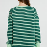 Tide Sweatshirt - Dark Green/Green Stripe