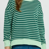 Tide Sweatshirt - Dark Green/Green Stripe
